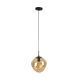 Hanglamp Macato zwart amber glas 1-lichts