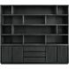 Boekenkast Lavio (242 cm) eiken zwart