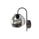Wandlamp Macato zwart smoke glas 1-lichts
