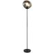 Vloerlamp Macato zwart smoke glas 1-lichts