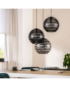 Hanglamp Fiorenza Ø 30 cm zwart staal 3-lichts