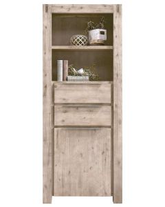 Boekenkast Salzburg (80 Cm) acaciahout smoked white brushed