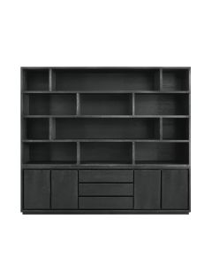 Boekenkast Lavio (242 cm) eiken zwart