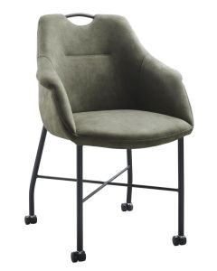 Kuipstoel Lucide met wieltjes moss