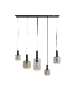 Hanglamp Peglio glas smoke zwart