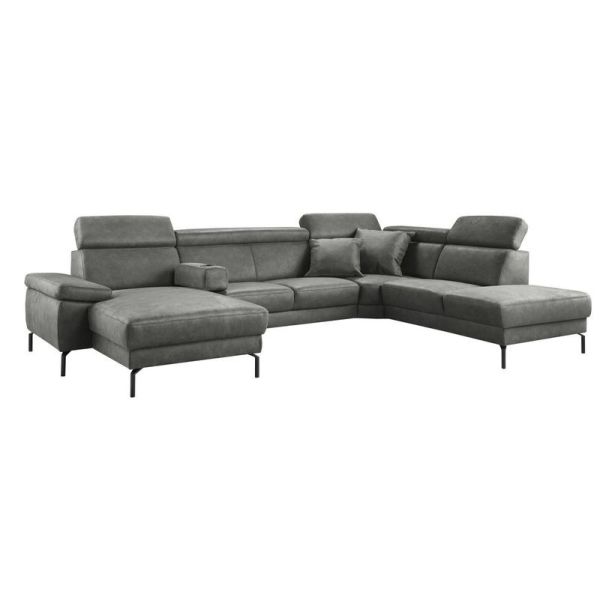 Hoeksalon rechts Tusari microleder antraciet excellent comfort
