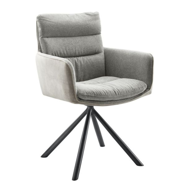 Eetkamerstoel Cavaletta draaibaar combi stof beige