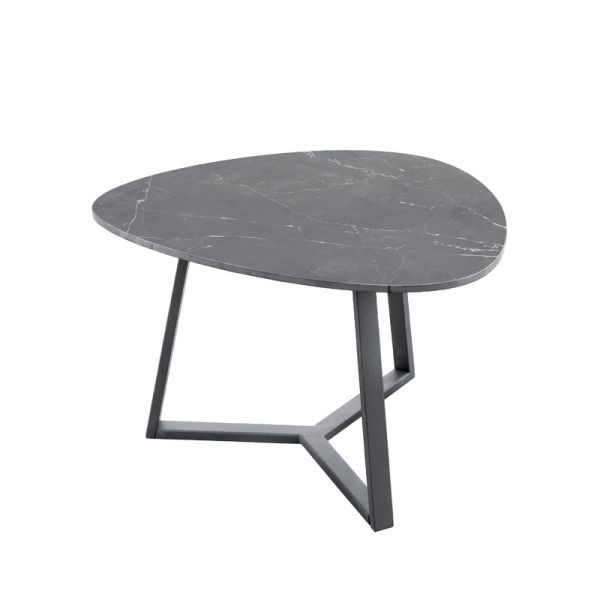 Salontafel Lineto 47x61 cm organisch zwart keramiek