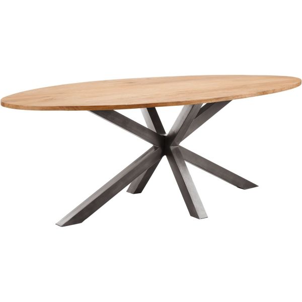 Eettafel Mesola mangohout 200x100 cm ovaal natural