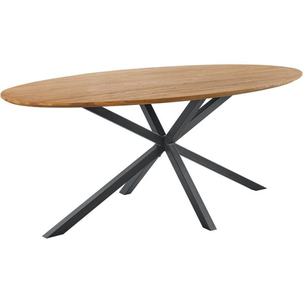 Eettafel Romaro teakhout 240x120 cm ovaal mix rough
