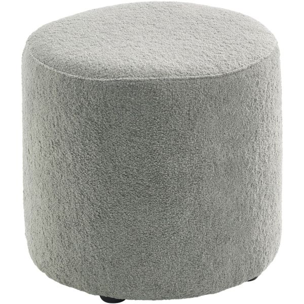 Poef Roby 40 cm grijs rond