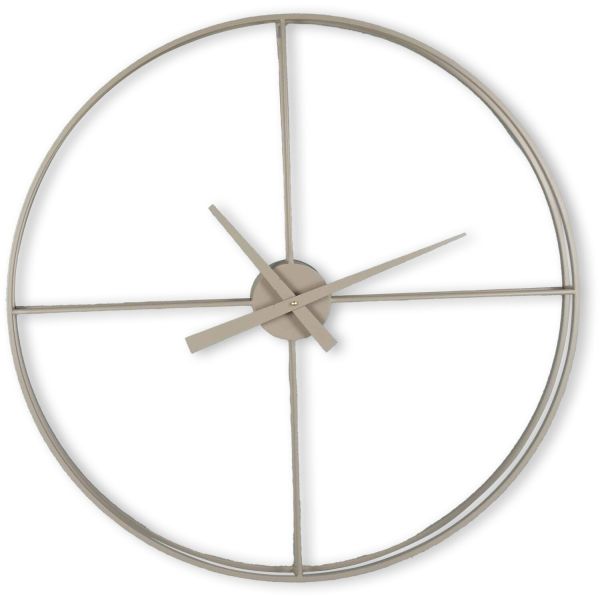 Klok Nimar metaal rond 80cm taupe strak dessin 61