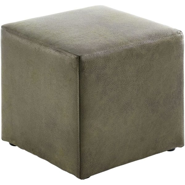 Poef Roby 40x40 cm microleder groen vierkant