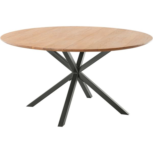 Eettafel Romaro teakhout 150 cm rond mix rough