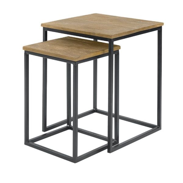 Bijzettafelset Pandera 30 en 40 cm vierkant mango naturel