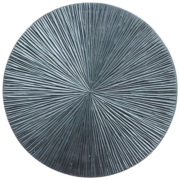 Wandornament Pictura 100 cm rond gestreept zilver