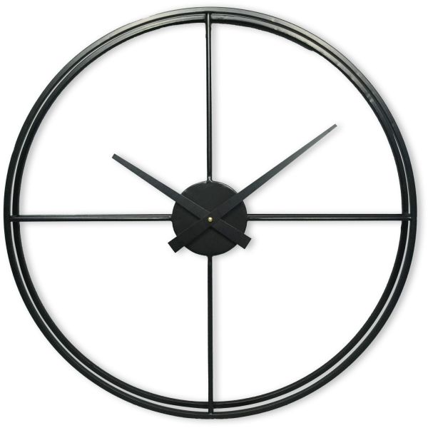 Klok Nimar metaal rond 60cm zwart strak dessin 60
