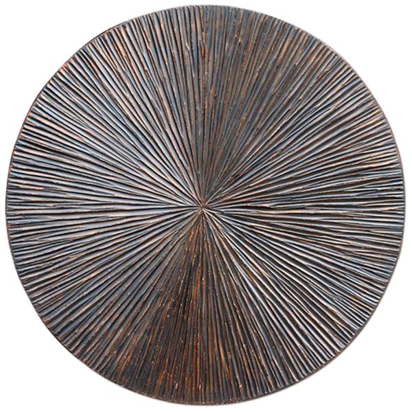 Wandornament Pictura 80 cm rond gestreept bruin