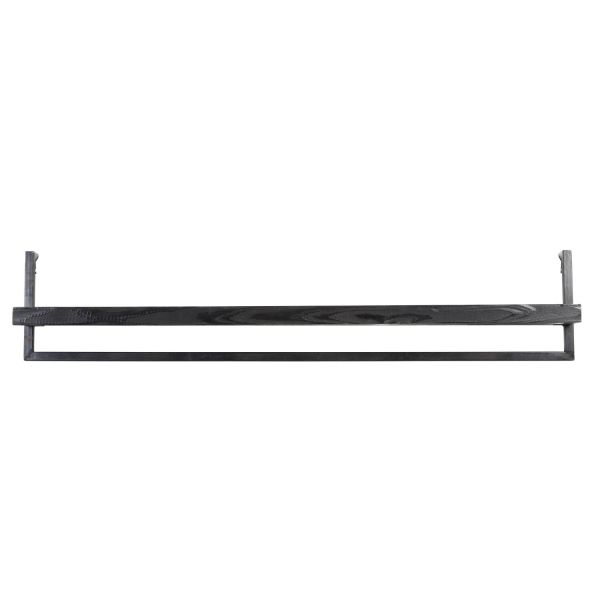 Wandplank Pardal hout metaal 24x120 cm zwart