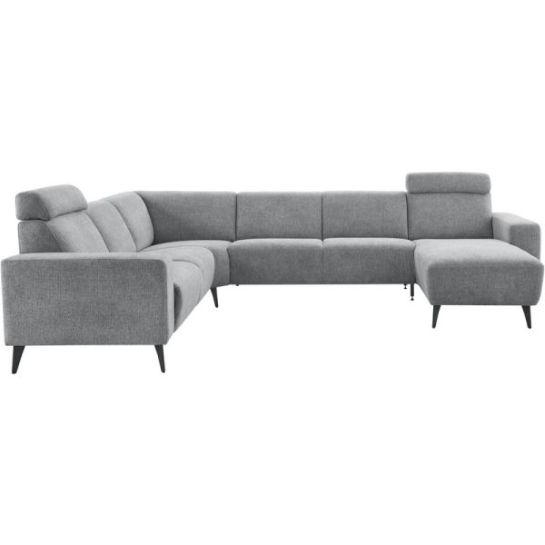 Hoeksalon links Puento gerecycled polyether HR-zitting grijs