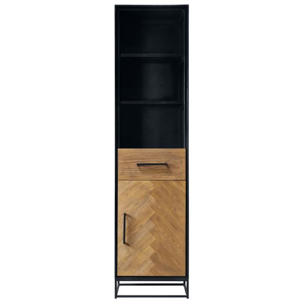 Boekenkast Vinito (49 Cm) eiken fineer zwart naturel