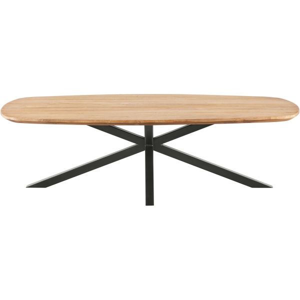 Salontafel Romaro teakhout 140x70 cm Deens ovaal mix rough