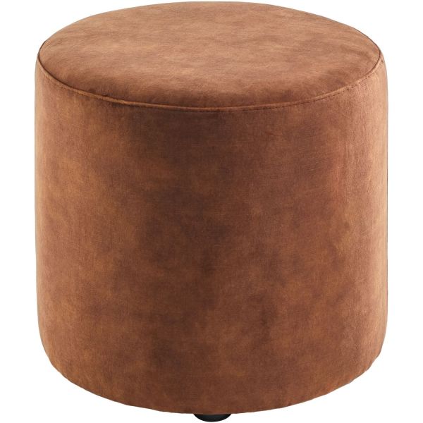 Poef Roby 40 cm velvet bruin rond