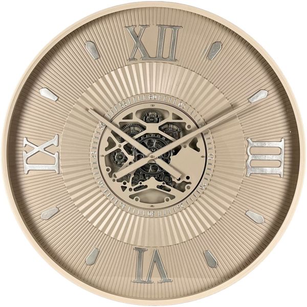 Klok Nimar metaal rond 80cm taupe dessin 55
