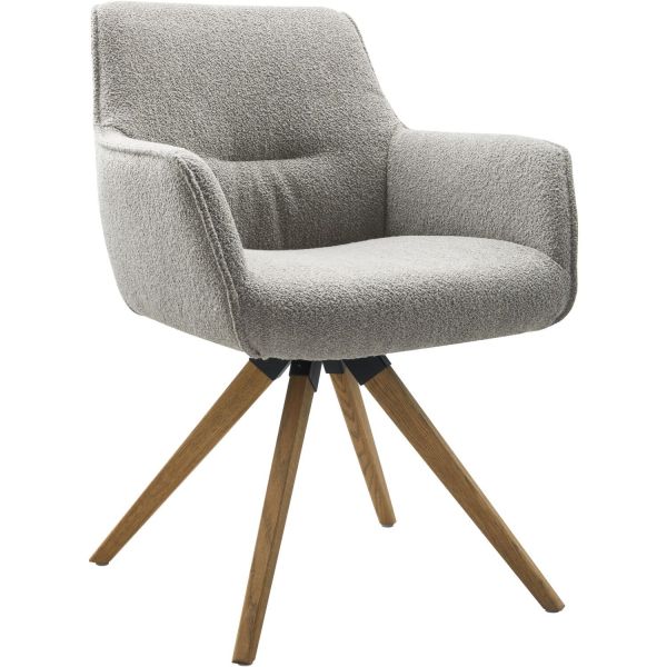 Eetkamerstoel Turelli draaibaar bouclé grijs