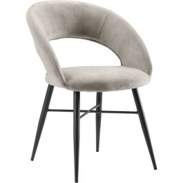 Eetkamerstoel Marasino velvet lichtgrijs