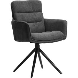 Eetkamerstoel Letta draaibaar velvet antraciet