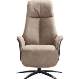 Relaxzetel Serio beige donker hout premium comfort