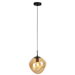 Hanglamp Macato zwart amber glas 1-lichts