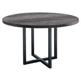 Eettafel Vinito 140 cm rond eiken fineer zwart