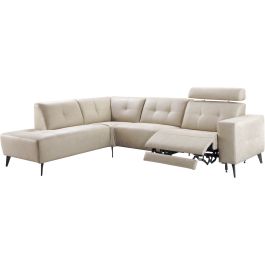 Hoeksalon links Piorino pocketvering lichtgrijs relaxfunctie