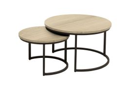 Salontafelset Lunata 55 en 75 cm rond fresh oak