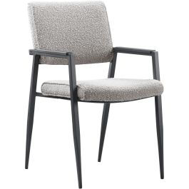 Eetkamerstoel Jisca bouclé grijs