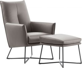 DONO Fauteuil hoge rug leder toledo antraciet