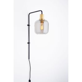 Wandlamp Peglio glas smoke antiek brons 1-lichts