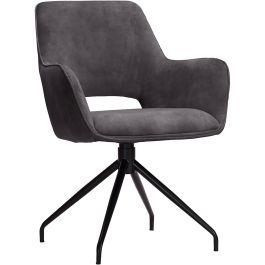 Eetkamerstoel Buco draaibaar velvet donkergrijs