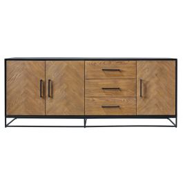 Dressoir Vinito (199 cm) eiken fineer zwart/naturel