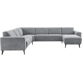 Hoeksalon links Puento gerecycled polyether HR-zitting grijs