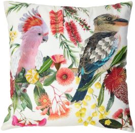 Sierkussen Faicchio vogels 45x45cm roze