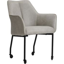 Eetkamerstoel Dura microvezel grijs