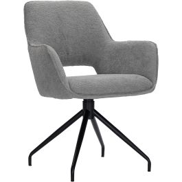 Eetkamerstoel Buco draaibaar bouclé grijs