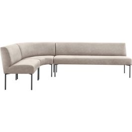 Eetkamerbank links Cenare 294 cm microleder lichtgrijs