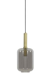 Hanglamp Peglio glas smoke antiek brons