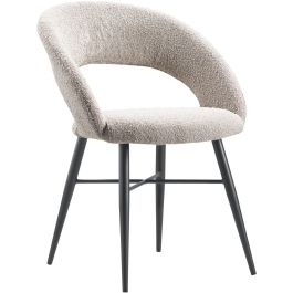 Eetkamerstoel Marasino bouclé bruin