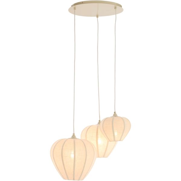 Hanglamp Moscito ecru linnen 3-lichts