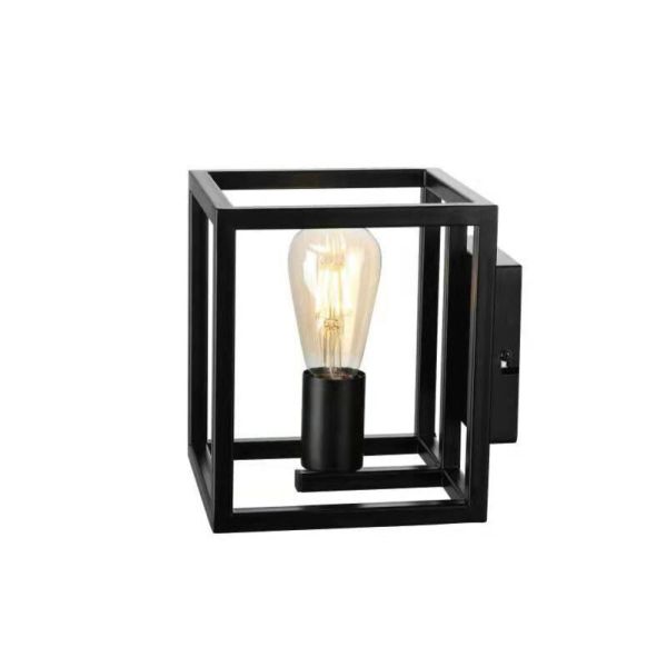 Wandlamp Tiamo zwart staal 18x18 cm